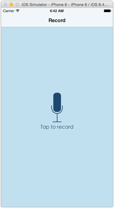 Pitch Perfect tap to record screen