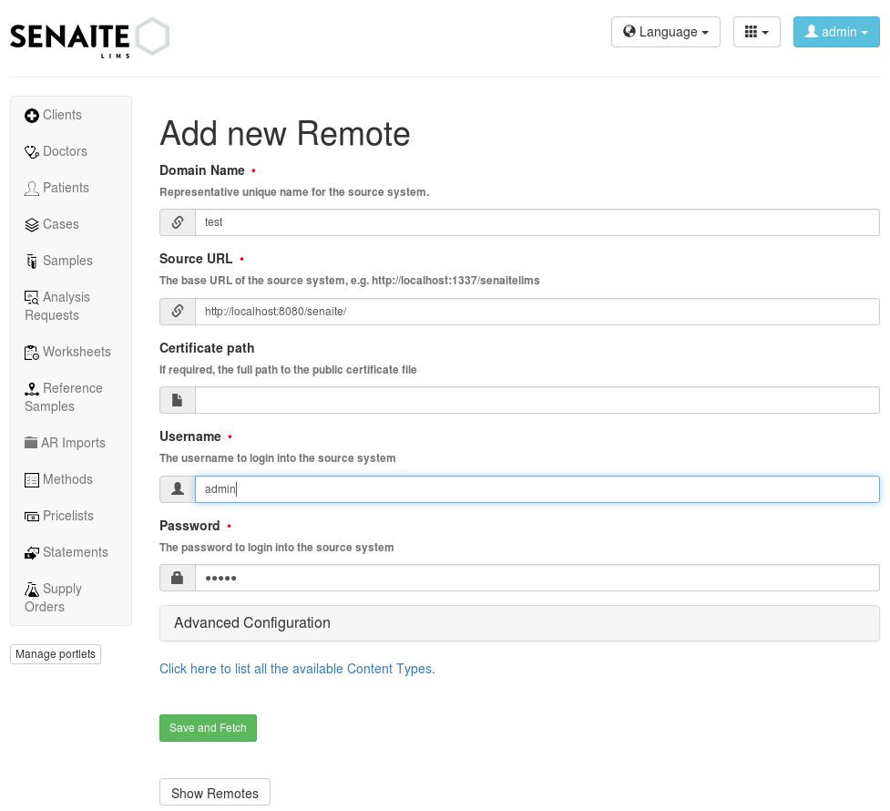 Example configuration for migration.