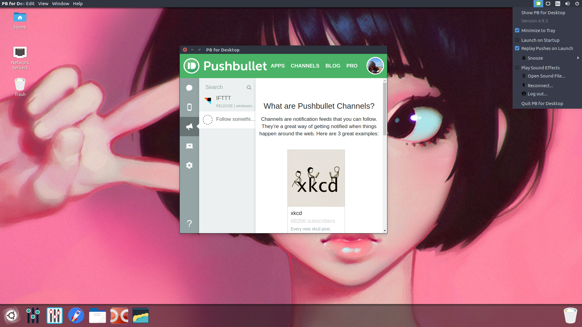 Pushbullet for Desktop, Linux