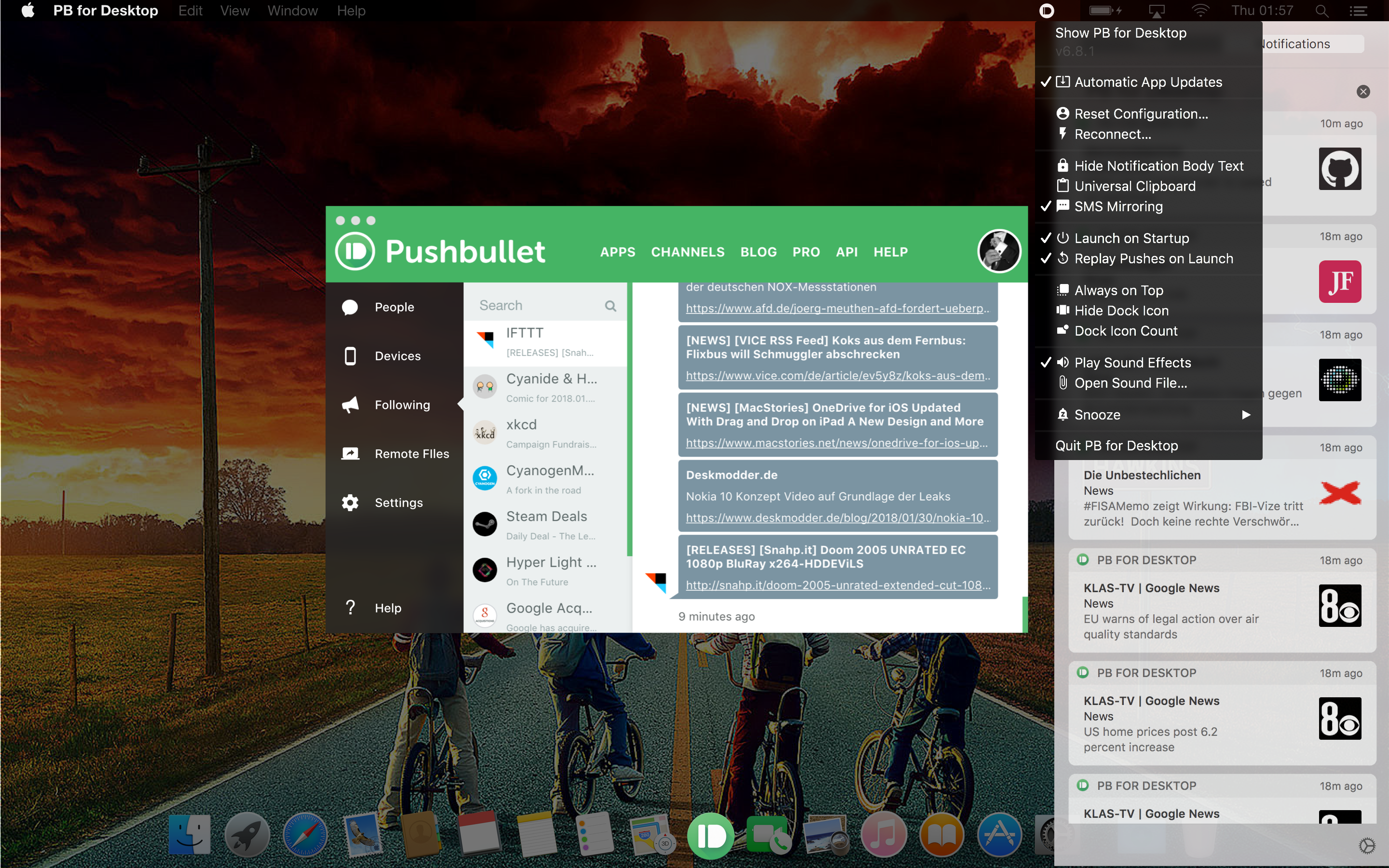 Pushbullet for Desktop, macOS