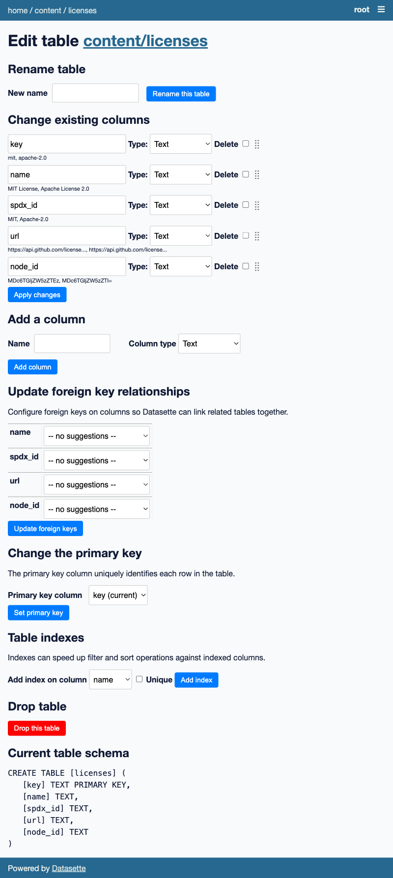 datasette-edit-schema interface