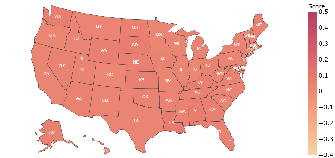 LSTM: Trump state-wise average polarity