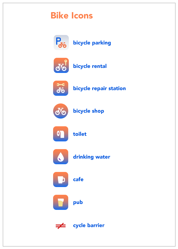 Walkabout Bike Map Legend