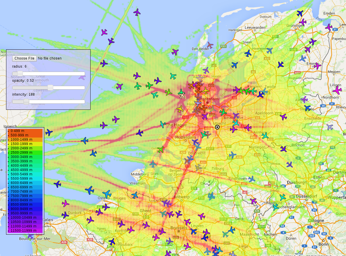 Dump1090 Heatmap