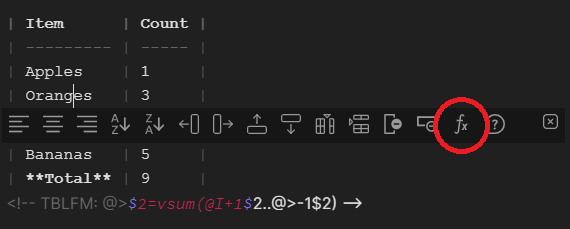 evaluate formulas button