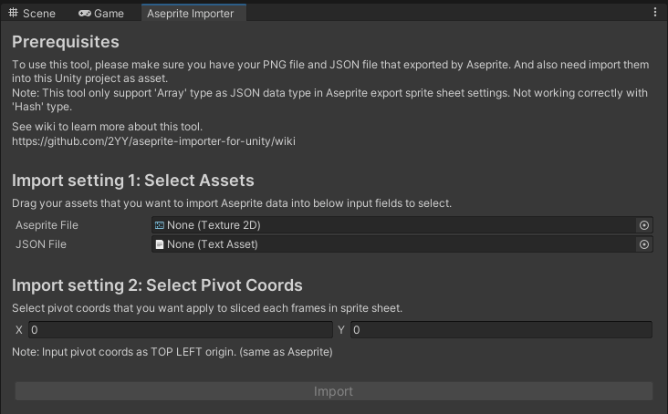 Aseprite Importer for Unity