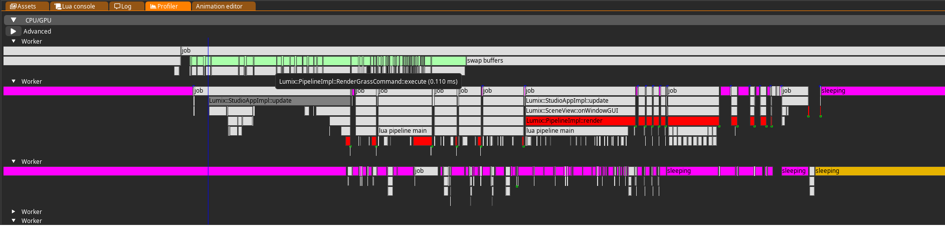 profiler window screenshot