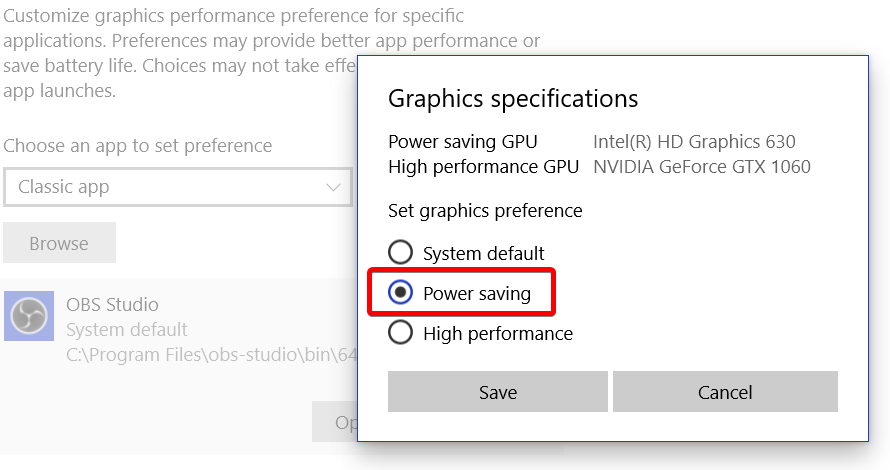 Display capture setting