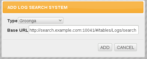 Fill log search system information to form