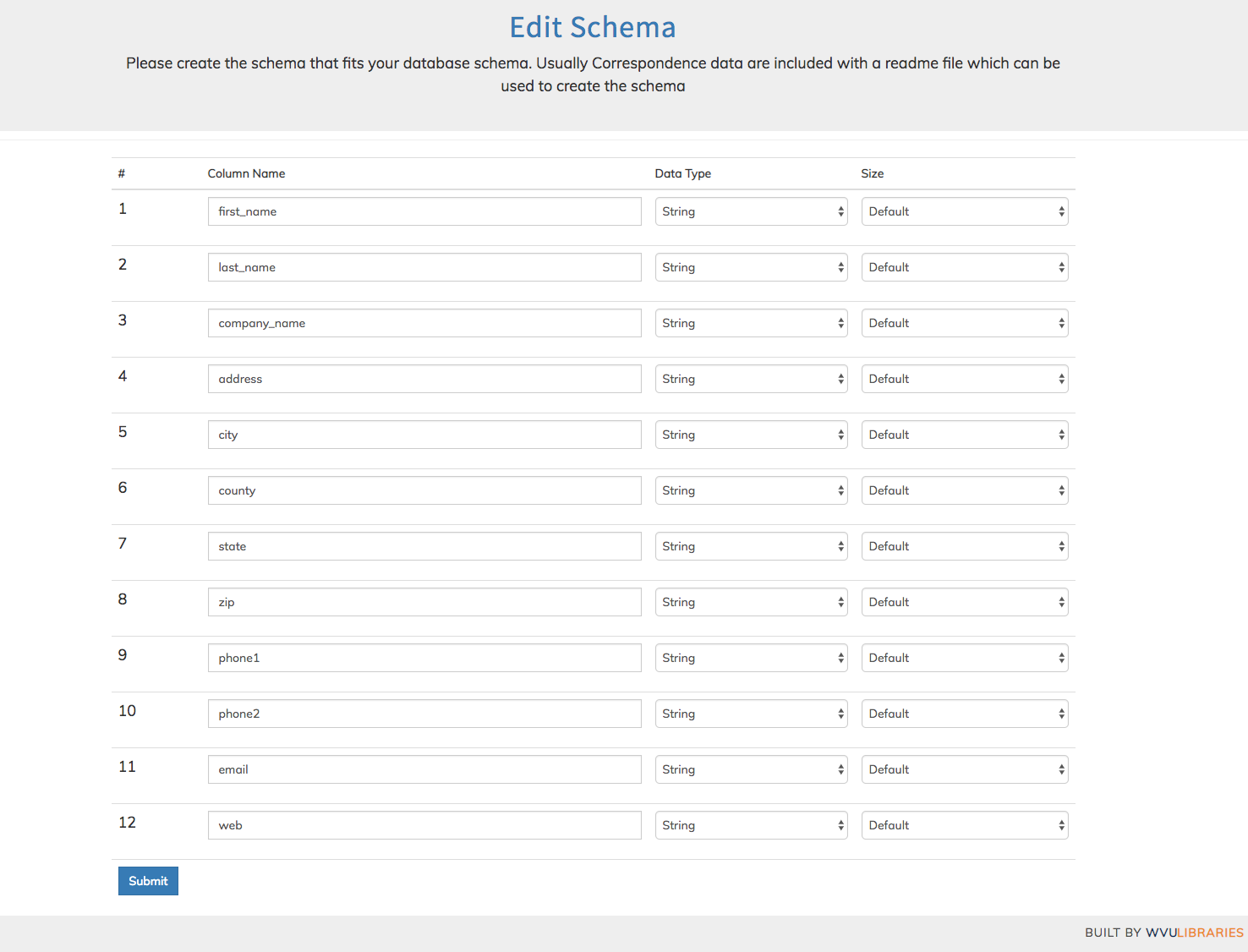 Edit Schema