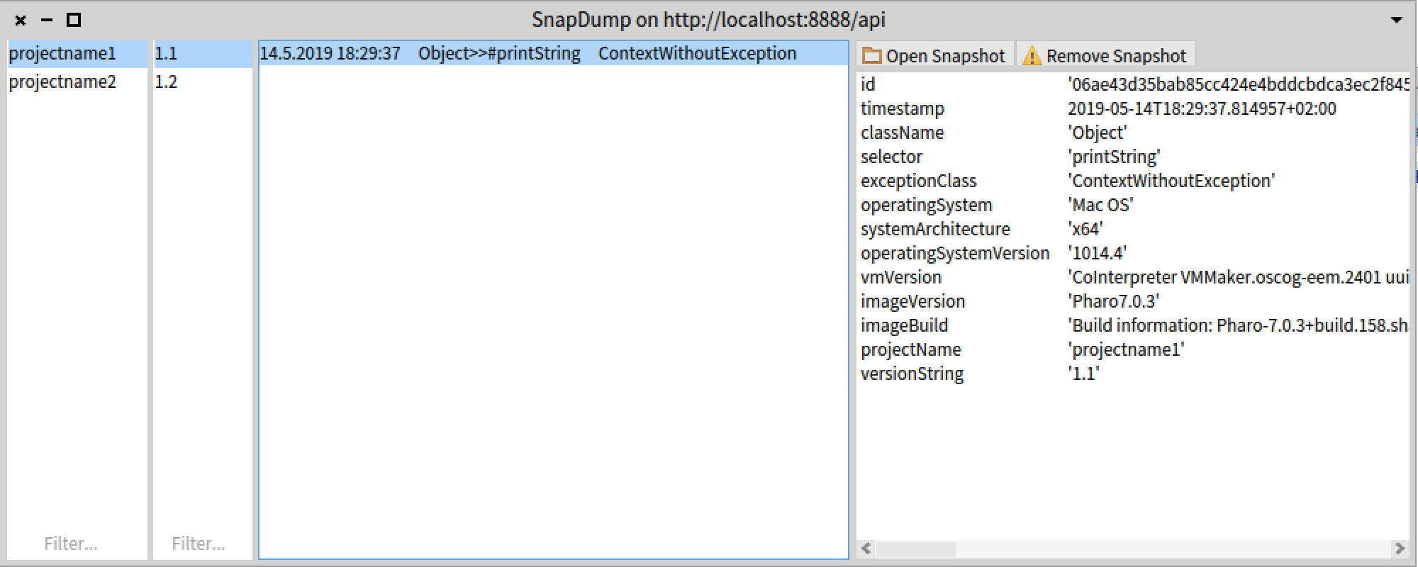 SnapDump UI