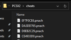 Cheats directory